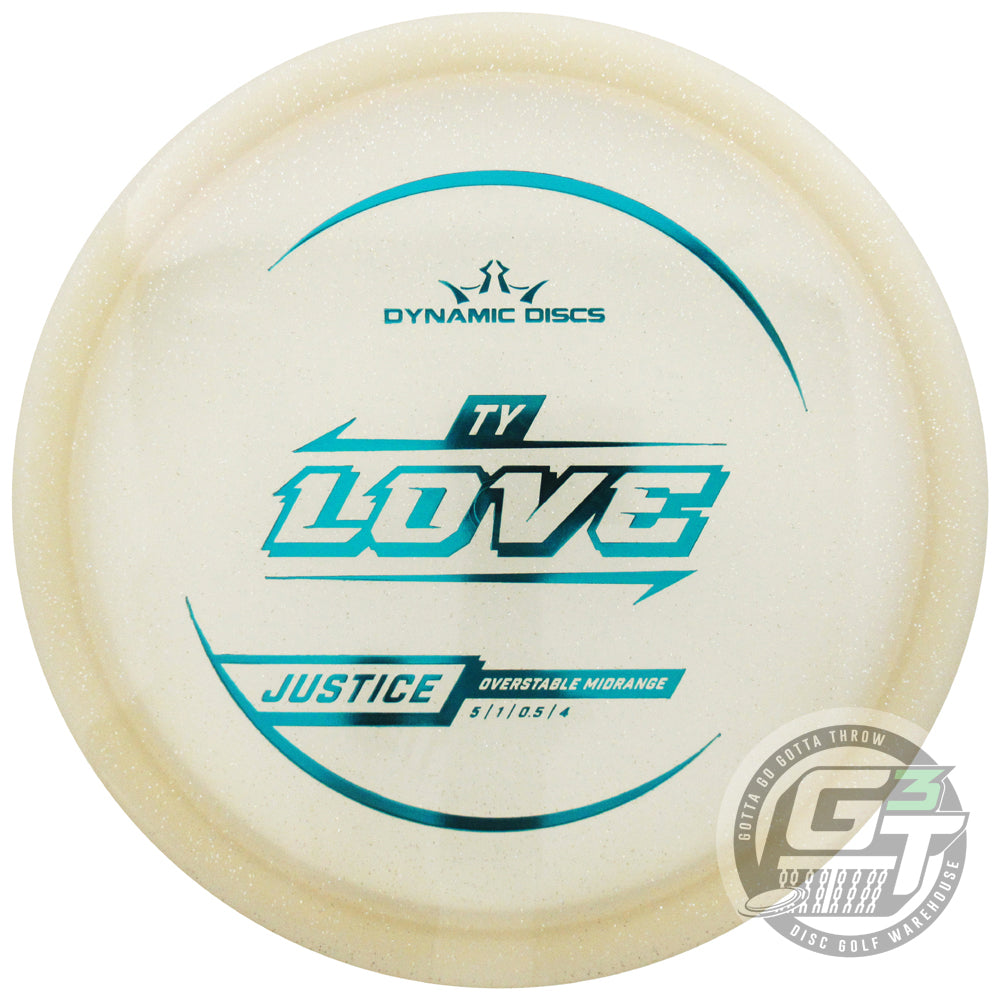 Dynamic Discs Limited Edition 2025 Team Series Ty Love Gold Metal Flake Lucid Justice Midrange Golf Disc