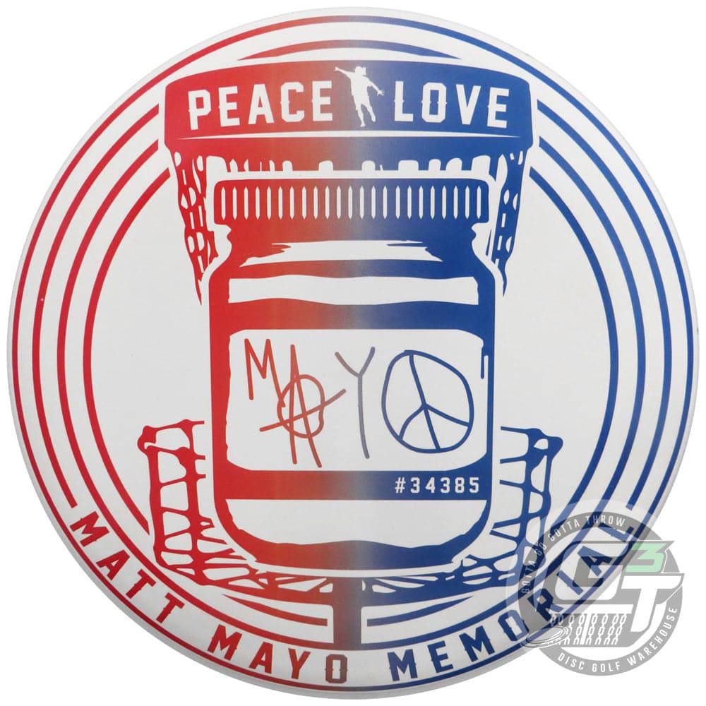 Discraft Golf Disc Discraft Limited Edition Matt Mayo Memorial Peace & Love SuperColor ESP Buzzz Midrange Golf Disc - Red/Blue