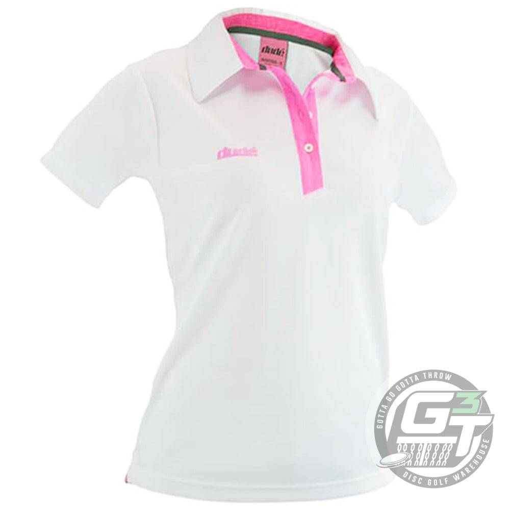 DUDE Ladies Pro Short Sleeve Performance Disc Golf Polo Shirt - Gotta Go Gotta Throw