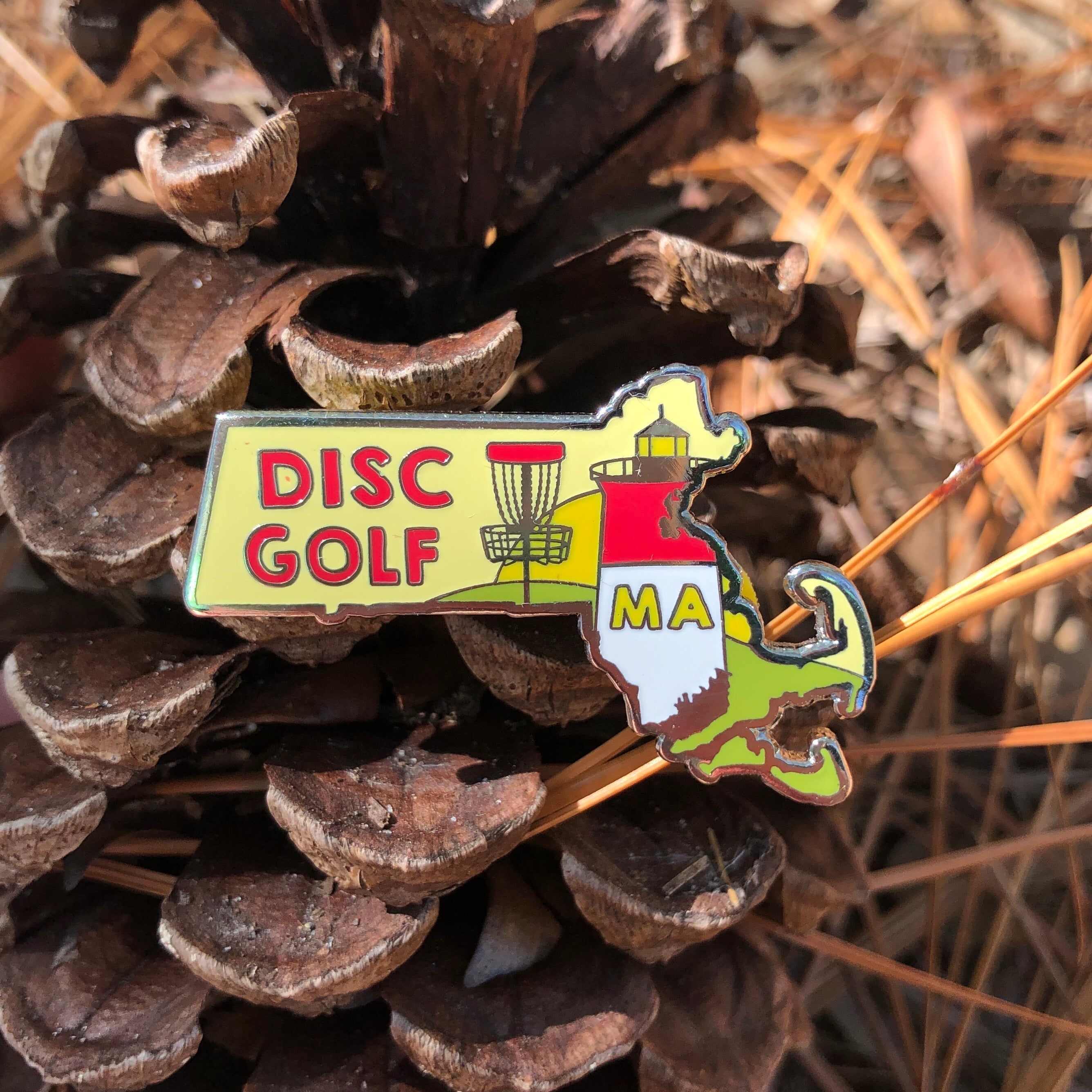 Massachusetts Disc Golf Pin - Gotta Go Gotta Throw